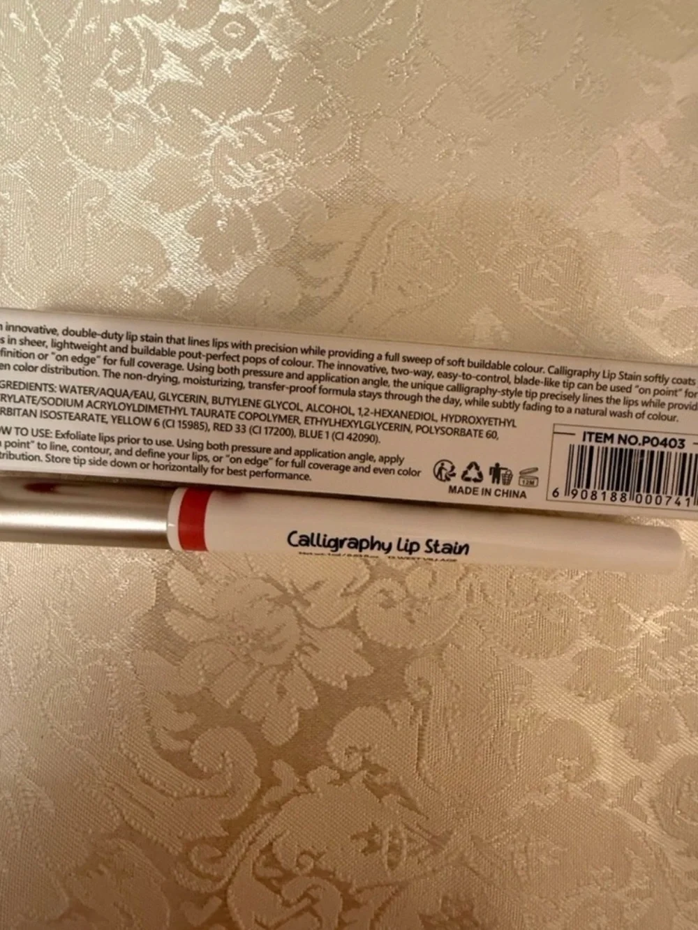 PAGE VINE Calligraphy Lip Stain Waterproof Long Lasting Lip Liner Beach BBQ